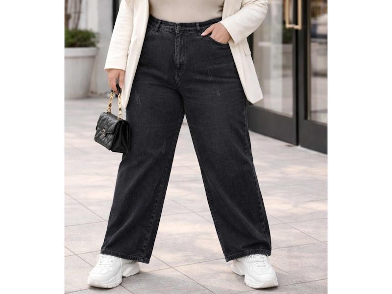 شلوار جین نیم بگ سایز بزرگ۵۰تا۶۰