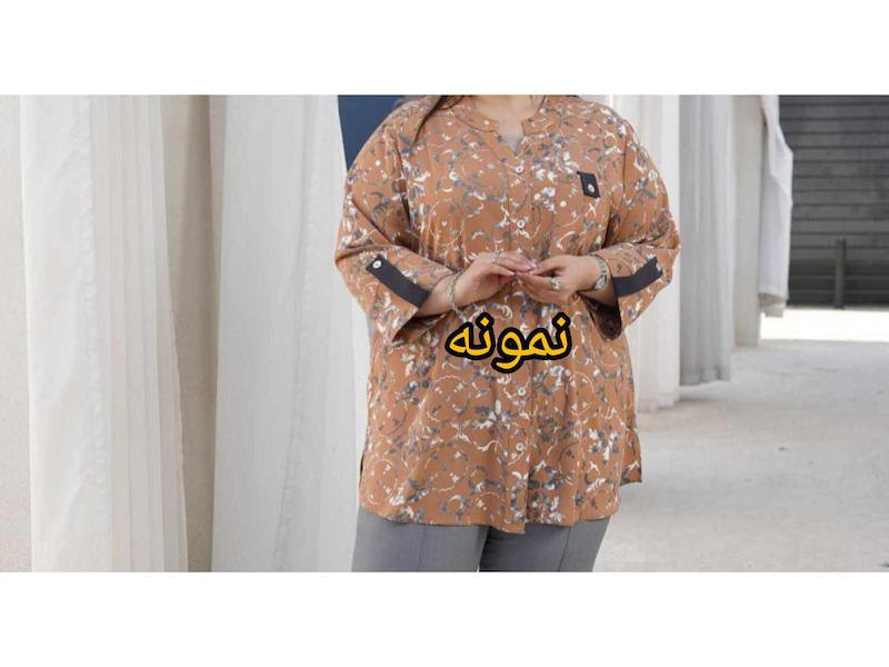 شومیز استین کتی سایز بزرگ طرح دار ۵۰تا۶۰