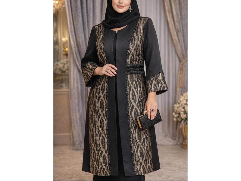 مانتو مجلسی مزونی ترکیب با ژاکاردپارچه مرویجت