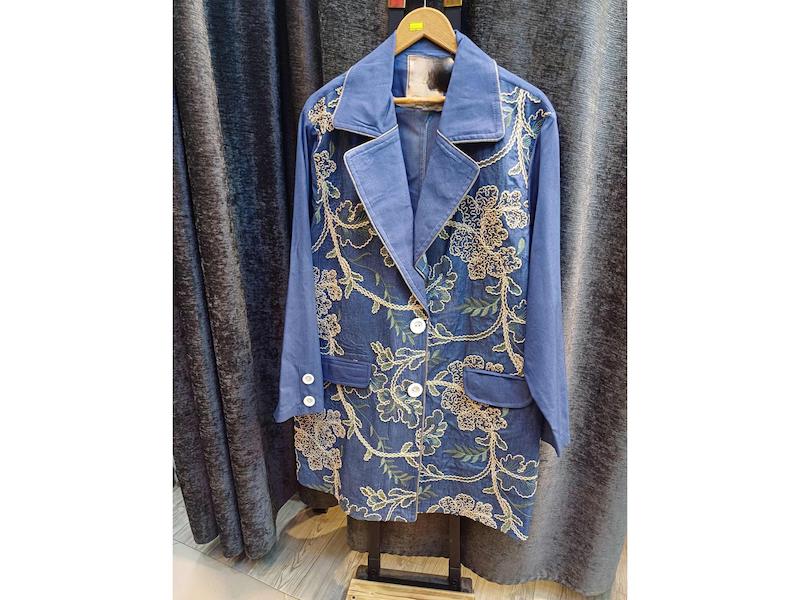 کت تنسل خامه دوزی ۲ جیب نما ۴۸تا۵۸