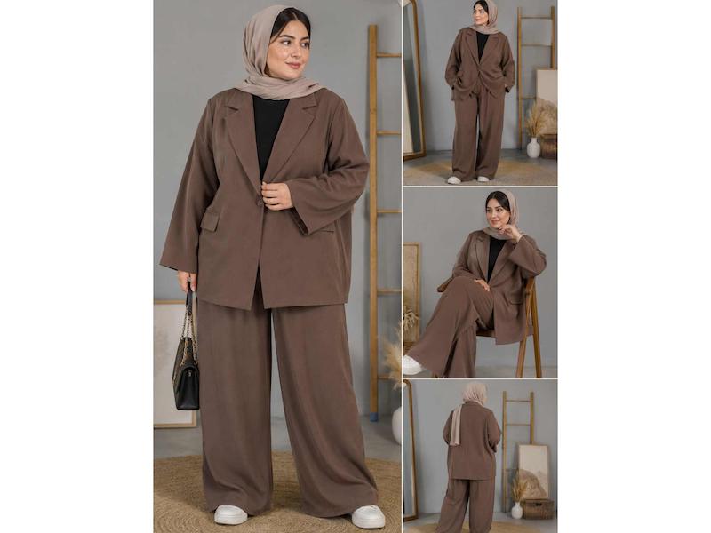 کت‌ وشلوار کرپ ریزشی سایز ۵۶تا۶۲