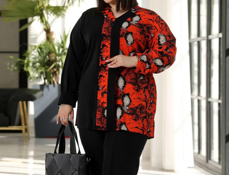 شومیز سایز بزرگ دو رنگ تک پیله