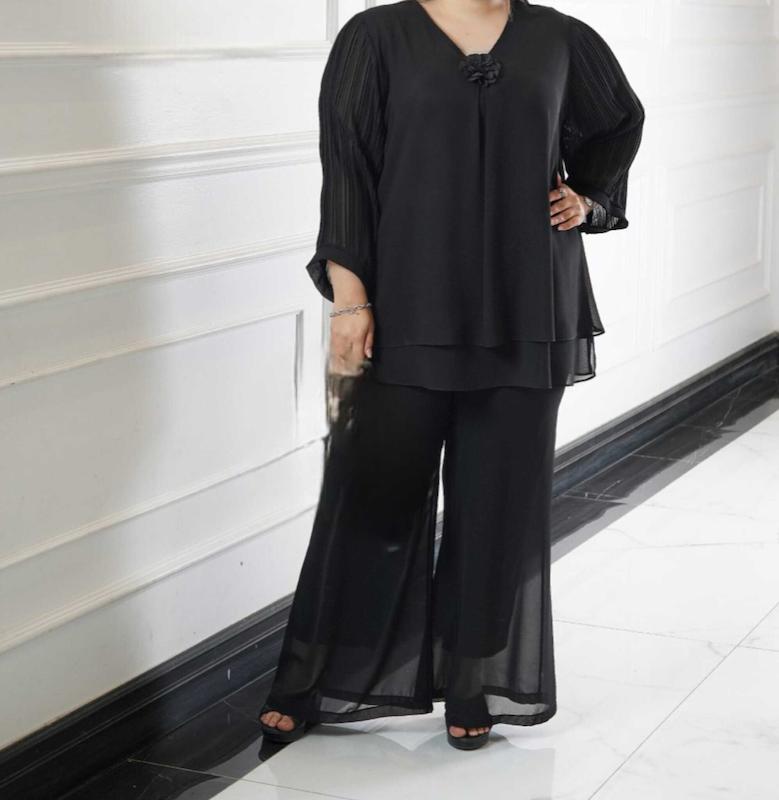 شومیز حریر آستین پلیسه سایز بزرگ