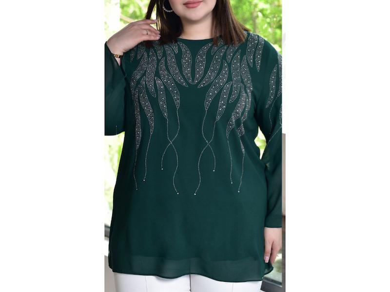 شومیز حریر زیر استر دار سایز بزرگ