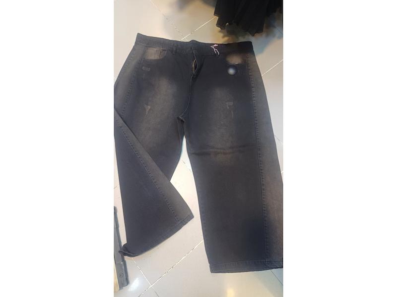 شلوار جین شافل بگ سایز بزرگ زغالی