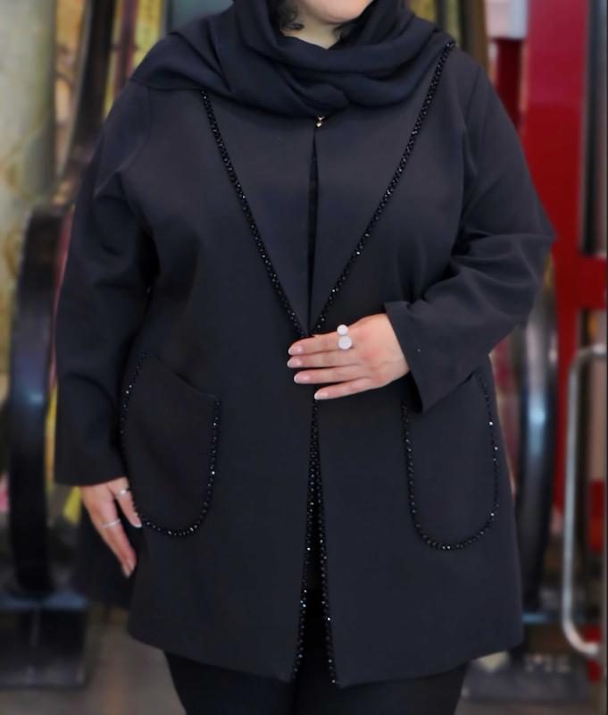 کت مجلسی نوار کریستال سایز بزرگ بیگ سایز قواره دار پلاس سایز