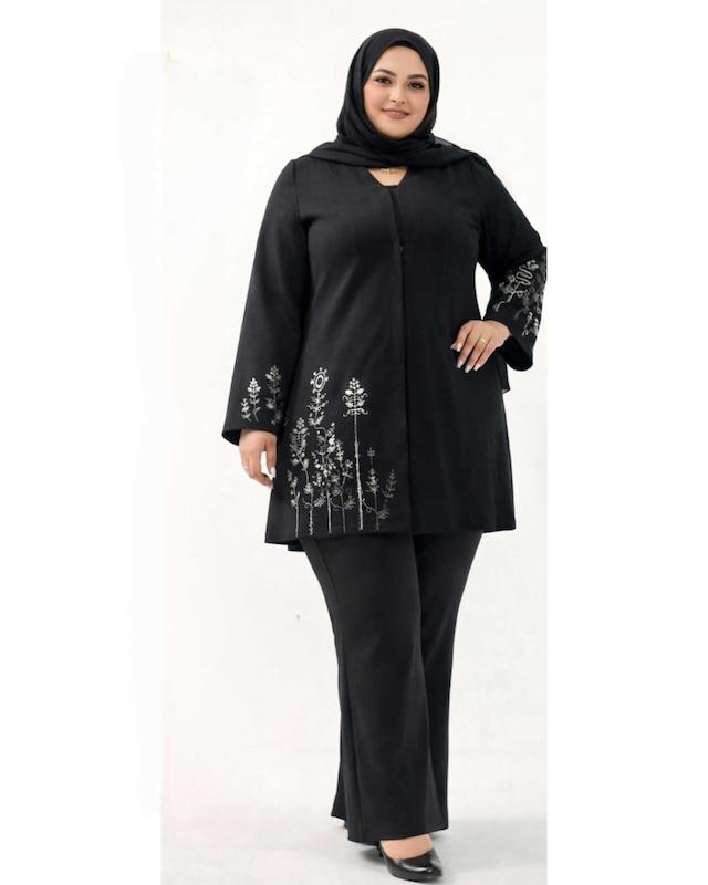 مانتو شانتون سایز بزرگ گلدوزی ۵۲تا۶۴