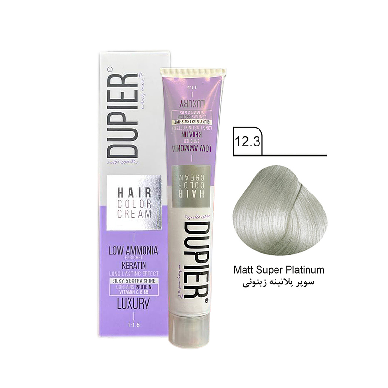 رنگ مو دوپیر (DUPIER) شماره 12.3 سوپر پلاتینه زیتونی 