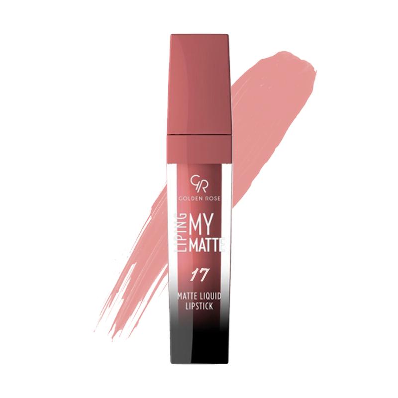 رژلب مایع گلدن رز (GOLDEN ROSE) مدل مای مات (MY MATTE) شماره 17