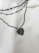 گردنبند سه‌لاین مشکی با آویز قلب