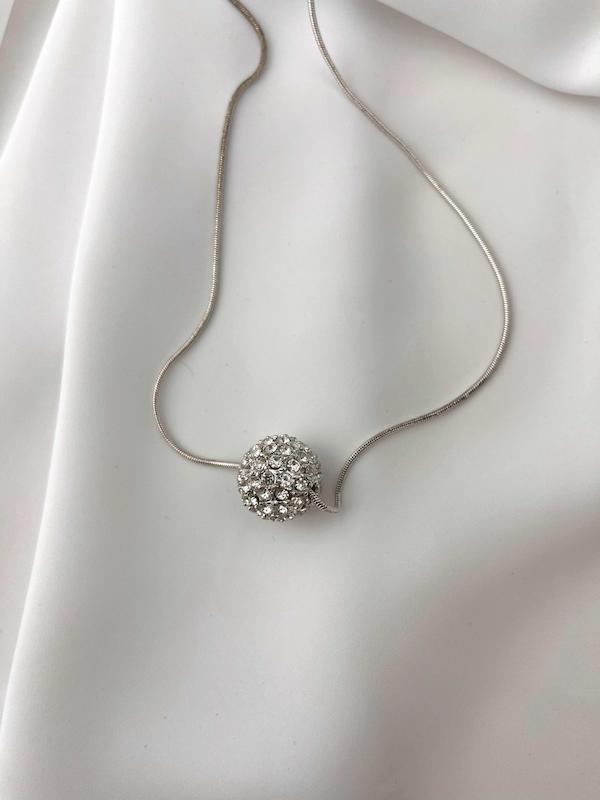 گردنبند زنانه توپکی نگین‌کاری طرح کریستال – براق، ظریف و فوق‌العاده لاکچری