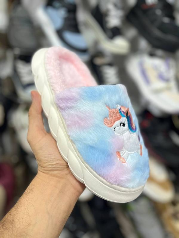 پاپوش پولیشی عروسکی بچه گانه پاپا مدل یونیکورن دمپایی پولیشی ست مادر دختر سایز ۲۵ الی ۴۰