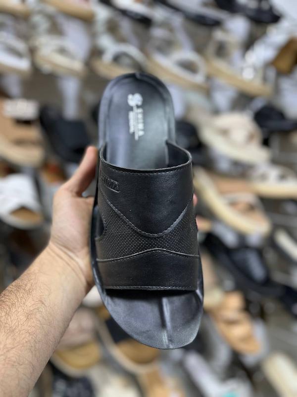 دمپایی بزرگپا مردانه شیما مدل رندال دمپایی طبی چرمی بزرگ پا سایز ۴۵،۴۶،۴۷