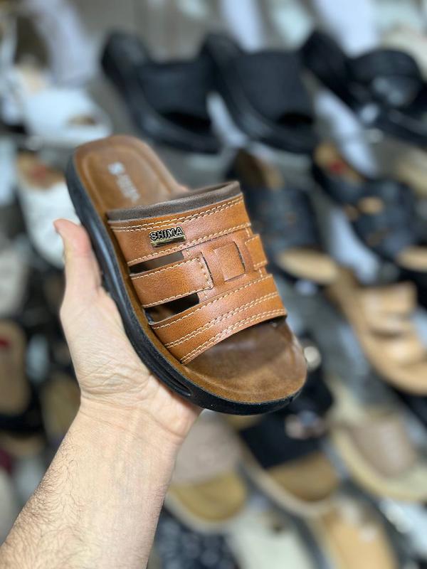 دمپایی پسرانه شیما مدل اطلس دمپایی پسرانه طبی چرمی