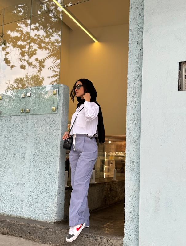 شلوار لینن کتون راه راه