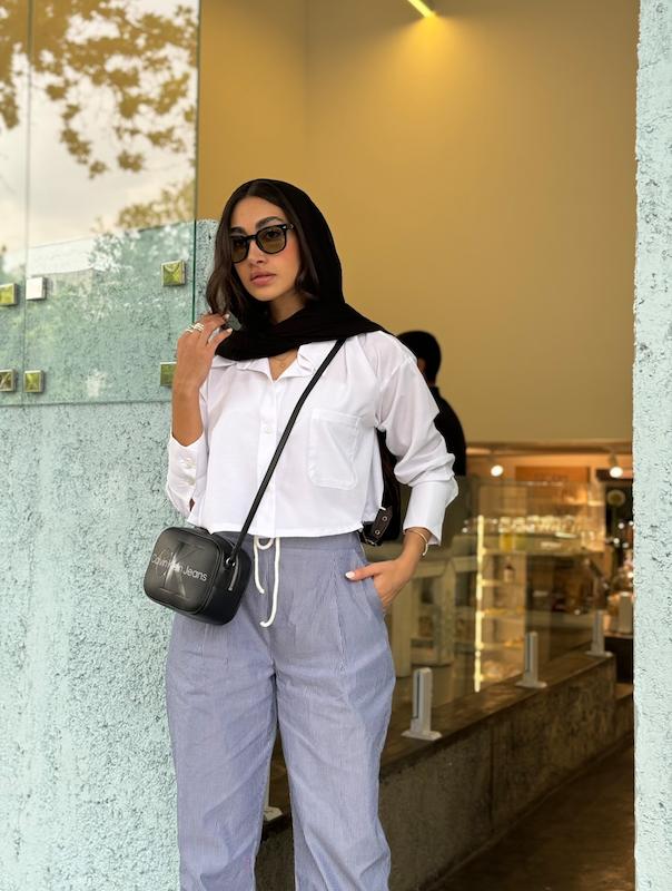 کراپ شومیز سفید