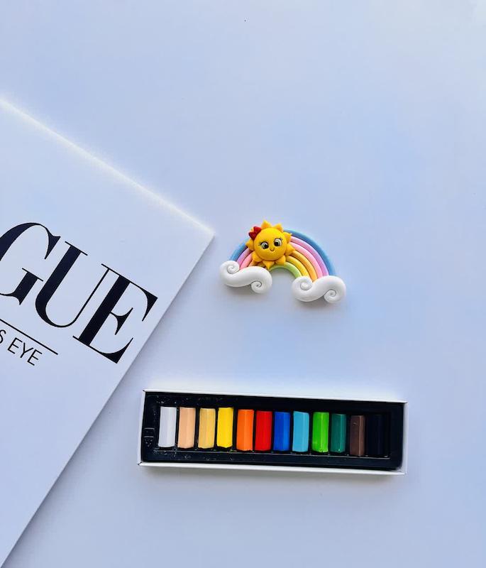 پاستل گچی نیمه 12رنگ مانگیو