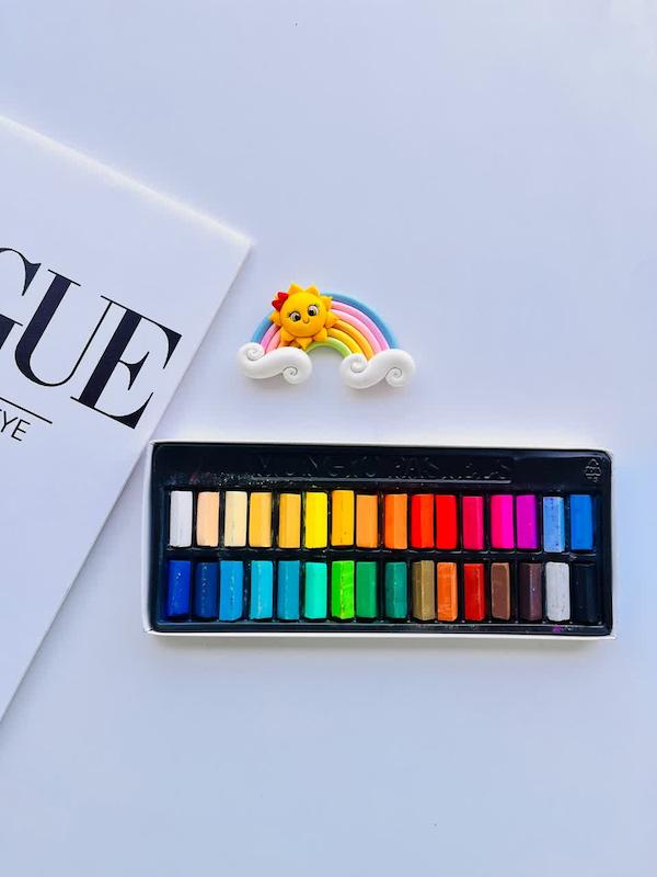 پاستل گچی نیمه  32رنگ مانگیو