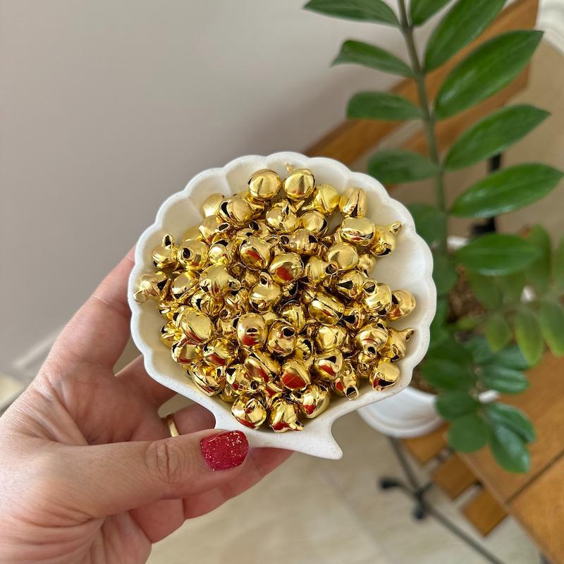 زنگوله ببعی سایزمتوسط طلایی/۱۰ عددی