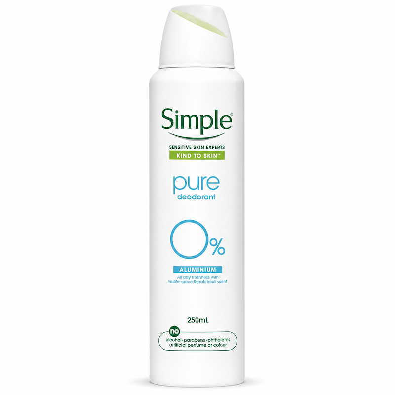 اسپری دئودورانت سیمپل Simple مدل Pure
