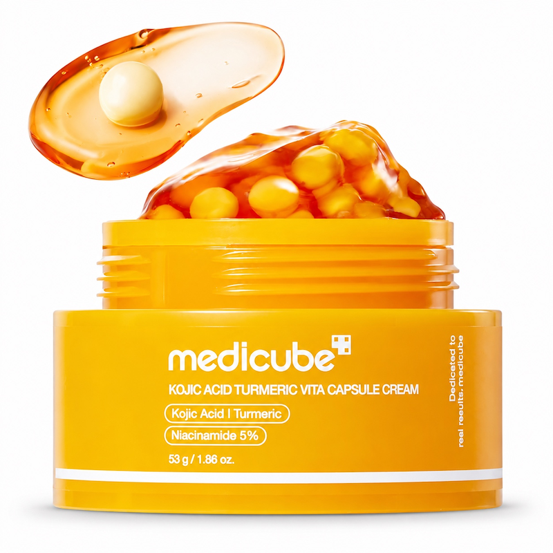 کرم کپسولی کوجیک اسید و زردچوبه ضدلک و روشن کننده مدی کیوب/مدیکیوب Medicube Kojic acid & Turmeric vita capsule cream