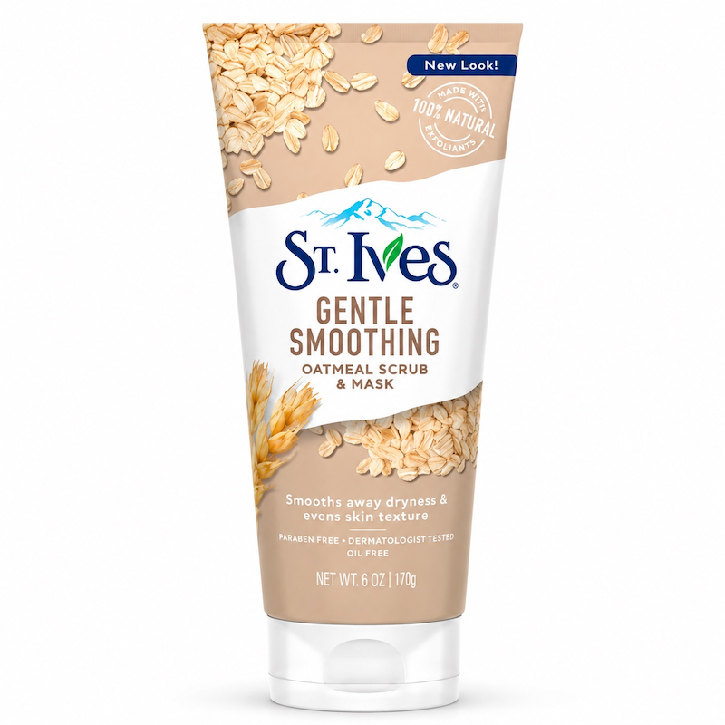 ماسک و اسکراب ملایم صورت جو دو سر سنت ایوز Gentle Smoothing Oatmeal Face Scrub and Mask st.ives