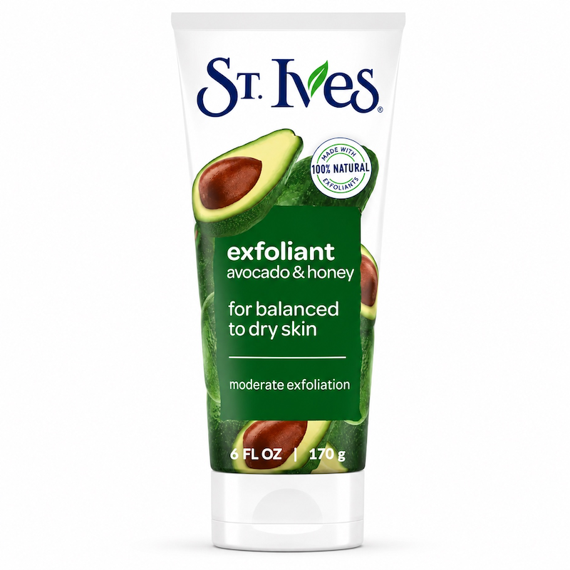 ماسک و اسکراب صورت آووکادو و عسل سنت ایوز St Ives Soft Skin Avocado And Honey Scrub