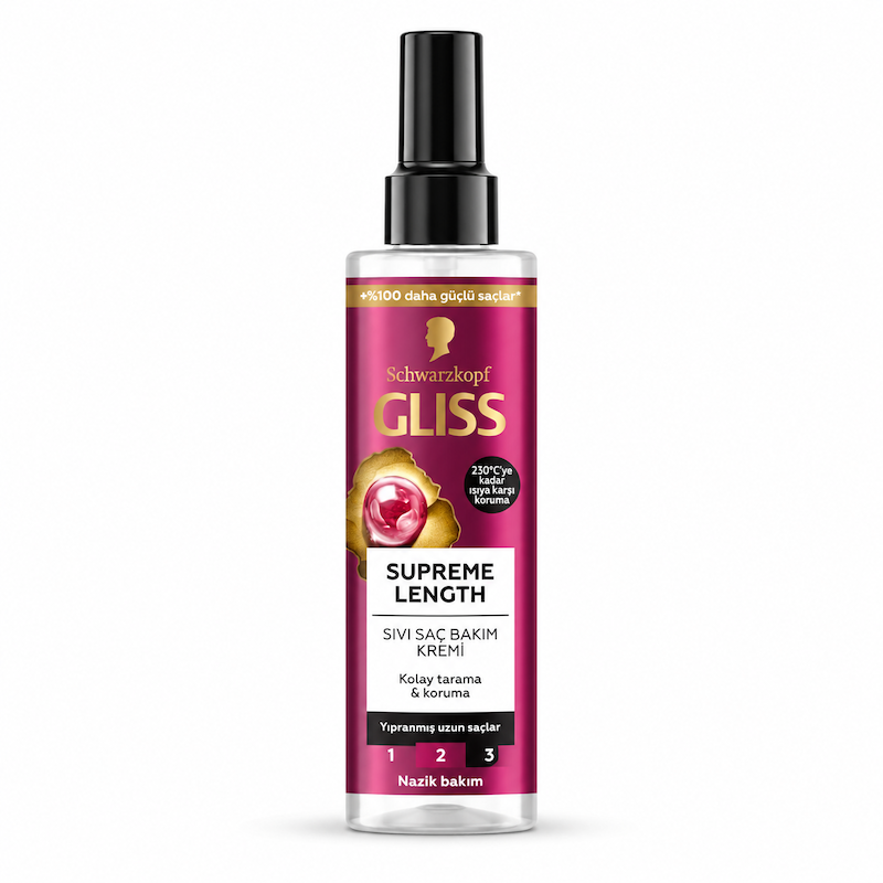 اسپری دوفاز مراقبت مو ترمیم کننده اسپلیت سوپریم لنگس شوارتزکف گلیس Split Supreme length Repair Hair Spray Schwarzkopf Gliss