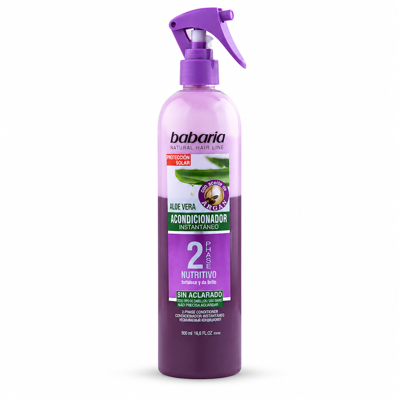 اسپری مراقبت مو نرم کننده دو فاز آلوئه ورا باباریا two phase AloeVera conditioner Hair care spray Babaria