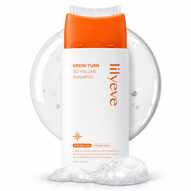 شامپو ضد ریزش و حجم دهنده موی لیلیوئه lilyeve GrowTurn 3D Volume Shampoo with Brush