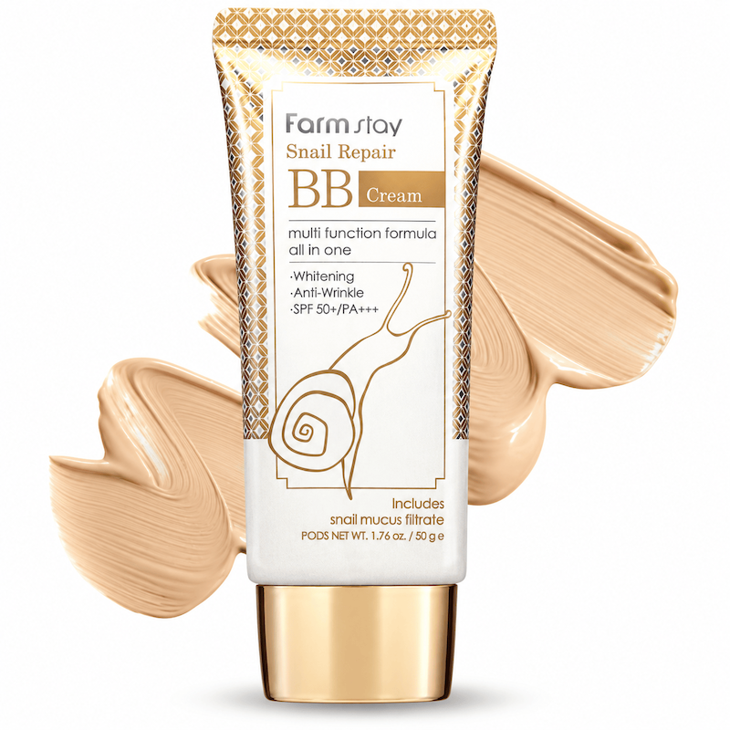 بی‌بی کرم ترمیم‌کننده و ضد آفتاب حلزون فارم ‌استی Farm stay Snail Repair BB Cream