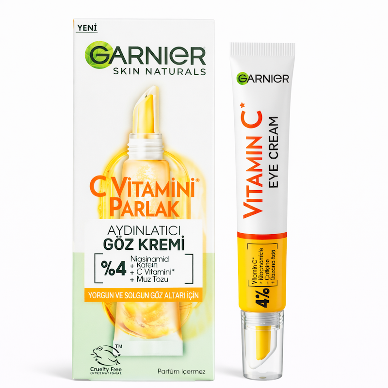 سرم دور چشم ویتامین سی GARNIER همراه با نیاسینامید و کافئین  