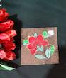 رومیزی مخمل سوخته کاری ترکیبی ، قاب مخمل سوخته کاری ۱۸ در ۱۸ طرح بهشت۱  دارای آستر   برندینگ  صادراتی  ۲۱۵۰۰۰