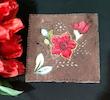 رومیزی سوخته کاری روی مخمل مبلی ، قاب مخمل سوخته کاری طرح بهشت۵