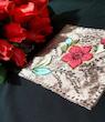 رومیزی سوخته کاری روی مخمل مبلی ، قاب مخمل سوخته کاری طرح بهشت۵