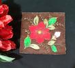 .  .  رومیزی مخمل سوخته کاری ترکیبی ، قاب مخمل سوخته کاری ۱۸ در ۱۸ طرح بهشت ۶  