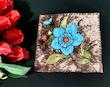 رومیزی مخمل سوخته کاری ترکیبی ، قاب مخمل سوخته کاری ۱۸ در ۱۸ طرح بهشت ۱۶