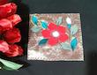 .  .  رومیزی مخمل سوخته کاری ترکیبی ، قاب مخمل سوخته کاری ۱۸ در ۱۸ طرح بهشت 11
