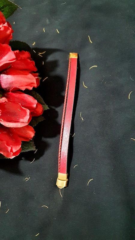 دستبند چرم طبیعی گاوی مدل merzeng15