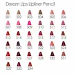  رنگ مداد لب دریم گلدن رز مدل Dream Lips برند Golden Rose