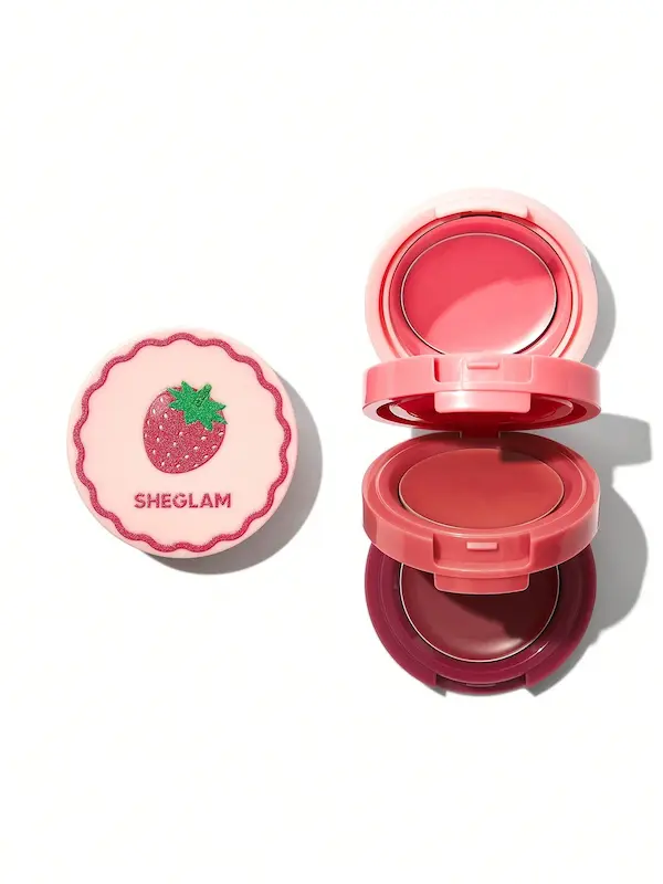 رژگونه و رژلب سه‌طبقه توت فرنگی شیگلم | SHEGLAM strawberry whirl Cheek & Lip Cream Stack