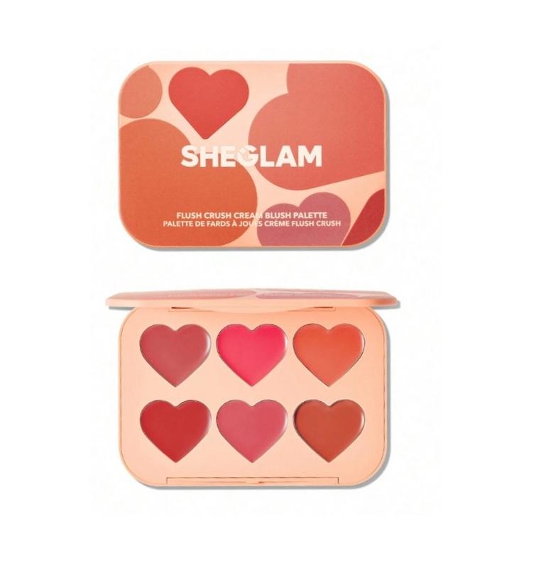 پالت رژگونه کرمی ۶تایی شیگلم مدل قلبی، | ,Flush Crush Cream Blush Palette