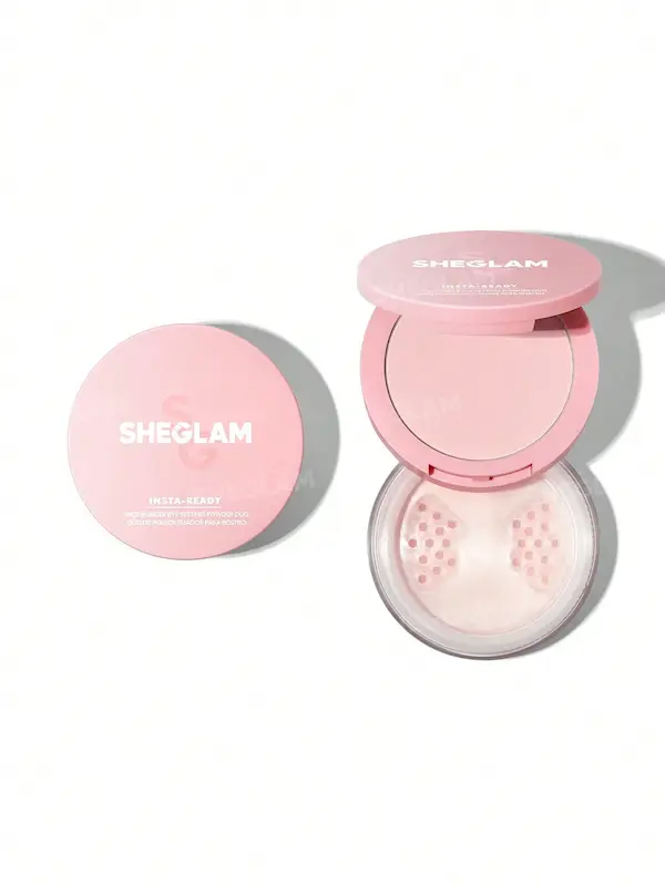 پودر فیکس دو کاره شیگلم، | ,SHEGLAM Insta-Ready Face & Under Eye Setting Powder Duo