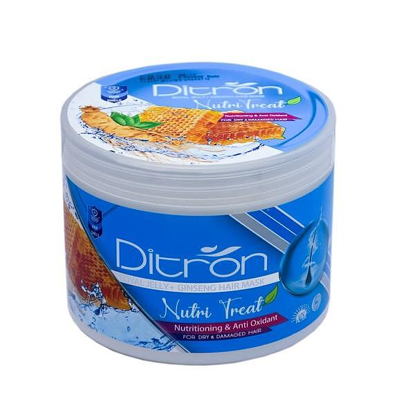 ماسک مو حاوی رویال ژل و عصاره جین سینگ دیترون Ditron مناسب موهای خیلی خشک ، رنگ شده و آسیب دیده حجم 400 میلی لیتر بدون سولفات 