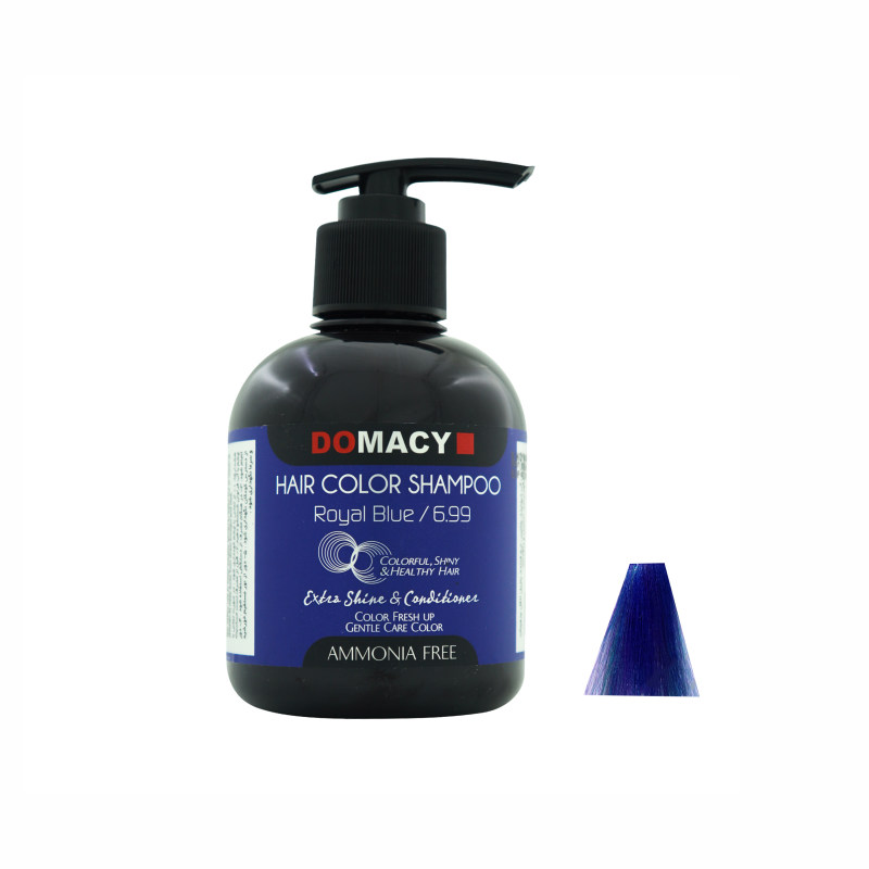شامپو رنگساژ دوماسی DOMACY (ماسک رنگ مو _ رنگ آبی درباری) شماره 6.99 حجم 300 میل