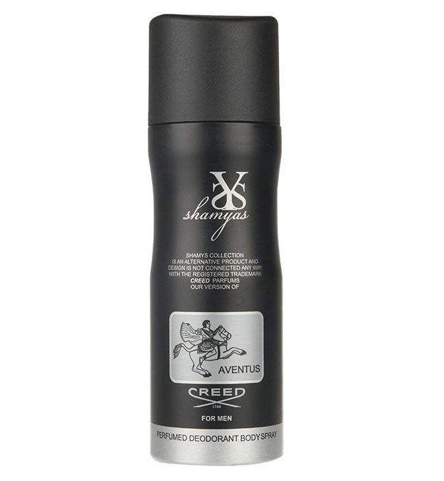 اسپری خوشبو کننده بدن مردانه شمیاس Shamyas مدل کرید اونتوس Creed Aventus حجم 200 میل