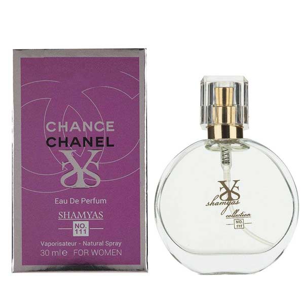 ادوپرفیوم عطر ادگلن زنانه شمیاس SHAMYAS مدل شنل چنس(چنس چنل) (Chanel Chance) حجم 30 میل