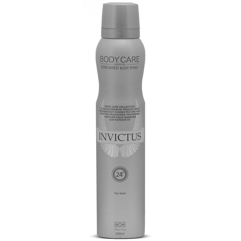 اسپری بدن بادی کر Body Care مردانه رایحه اینوکتوس Invictus For Men حجم 200 میل