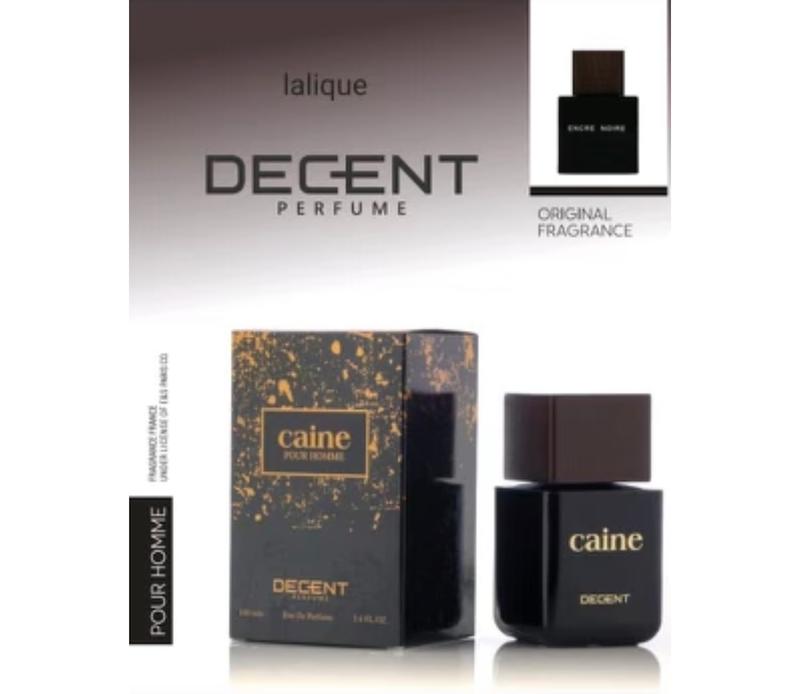 ادکلن برندDECENT دیسنت مردانه پرفیوم رایحه ی اورجینال لالیک پرفیوم 100 میل مدل caine
