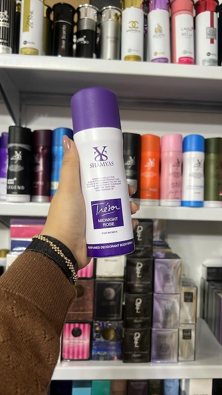 اسپری خوشبو کننده بدن زنانه شمیاس Shamyas مدل میدنایت رز MIDNIGHT ROSE حجم 200 میل